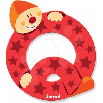 Janod drevené písmenko Q lepiace červené