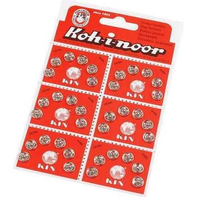 Kovové patentky / stiskací knoflíky vel. 1 a 2 Varianta: 1 (Ø8,5 mm) nikl, Balení: 6 karta – Hledejceny.cz