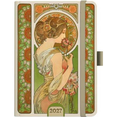 Baloušek Oskar Lamino Alfons Mucha A5 týdenní 2027 zelený