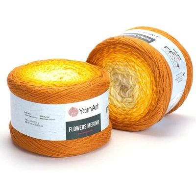 Yarn Art příze Flowers Merino 552 smetanová, odstíny žluté, tmavá hořčicová