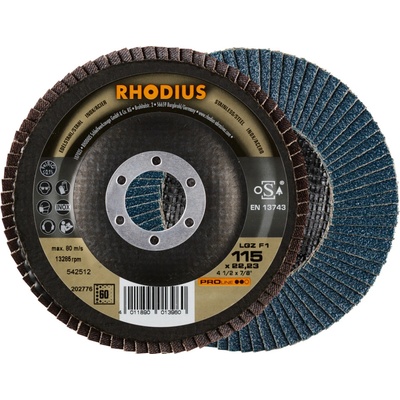 RHODIUS Lamelový brusný kotouč LGZ F1 115 x 22,23 PROline 202776