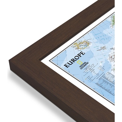 National Geographic Evropa - nástěnná mapa Classic 118 x 92 cm Varianta: mapa v dřevěném rámu, Provedení: Pegi skořice