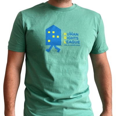 Liga za ľudské práva tričko Human Rights League blue icon mint