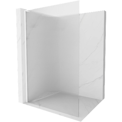Mexen Kioto L стъклена преграда за душ Walk-in 90 x 200 cm, райета, бяла - 800-090-103-20-09 (800-090-103-20-09)