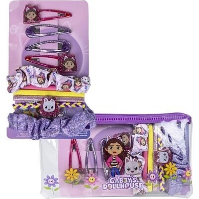 Gabby's Dollhouse Beauty Set Accessories gumička do vlasů 5 ks + sponka do vlasů 4 ks + náramek 1 ks