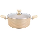 Eco ЕКО-Тенджера 28 см с керамично мраморно покритие Крем hx-С7pc28С (018483)
