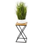 HowHomely Стойка за цветя LOFT 40x24 см черен/кафяв (DD0332)