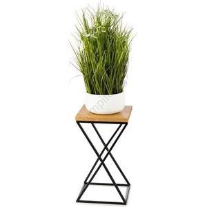 HowHomely Стойка за цветя LOFT 40x24 см черен/кафяв (DD0332)