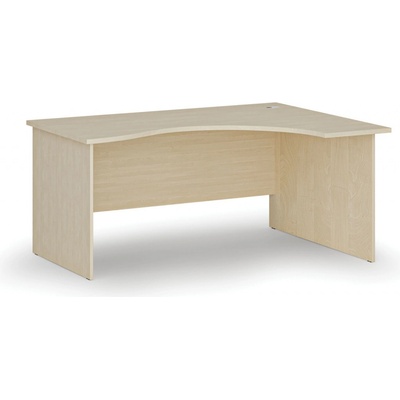 PRIMO Ergonomický kancelářský pracovní stůl WOOD, 1600 x 1200 mm, pravý, bříza