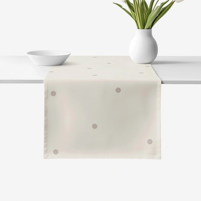 Goldea behúň 100% bavlnené plátno bodky na béžovom 50x180 cm