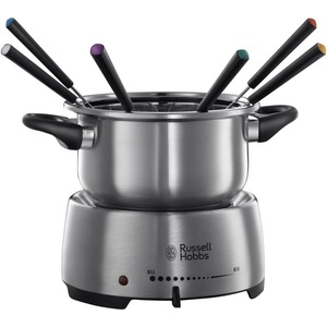 Russell Hobbs Electric Fondue Set [Cheese Fondue, Chocolate Fondue or Oil/Broth Fondue] Fiesta (includes 6 colored forks, dishwasher-safe & non-stick 1.2L stainless steel pot, 1200W) 22560-56 (22560-56)