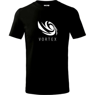 Vortex logo jednofarebné tričko detské čierna