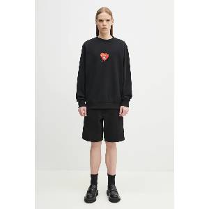 Marcelo Burlon Памучен суичър Bunny Heart Regular Crewneck Black Red (CMBA009S25FLE0031025)