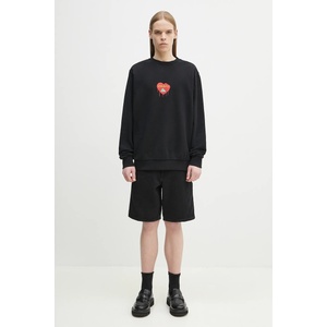 Marcelo Burlon Памучен суичър Bunny Heart Regular Crewneck Black Red (CMBA009S25FLE0031025)