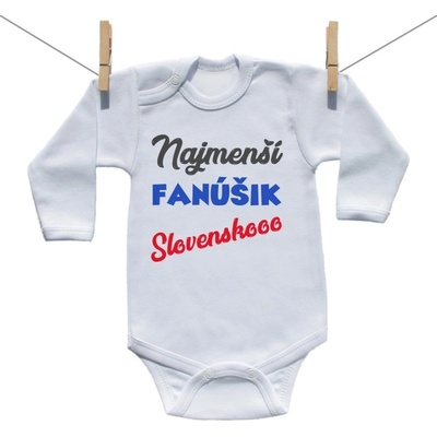 Boodyy Modré body s dlhým rukávom Najmenší fanúšik