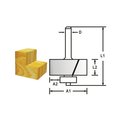 Makita – příslušenství D-48739 Falcovací fréza s ložiskem stopka 8 mm,31,8x12,2x54,6 mm