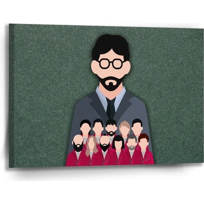 Sablio Obraz Money heist Profesor a jeho tím Zelená - 90x60 cm