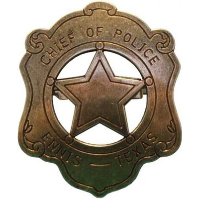 Odznak šéfa Policie Ennis Texas - bronzový