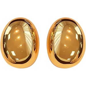 HARAHU Обици Retro Oval - Златна KP29333
