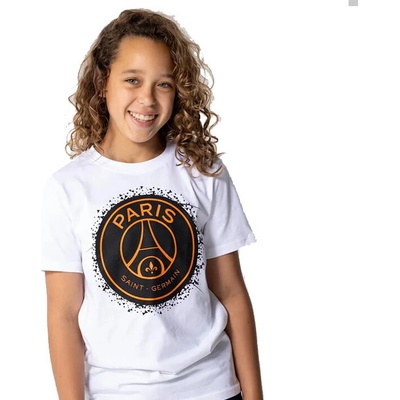 Fan-shop dětské tričko PSG Stripe Logo bílé