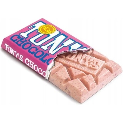 Tony's bílá čokoláda s malinami 180 g