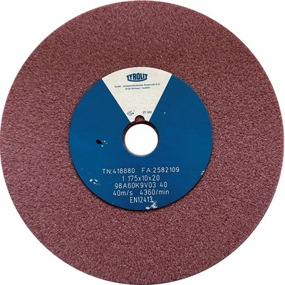 Tyrolit Brusný kotouč plochý 175 x 10 x 20 mm 98A60K9V40 T418880