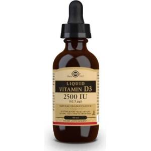 Solgar Хранителна добавка витамин Д 3 2500IU , Solgar Vitamin D3 2500iu Liquid 59ml