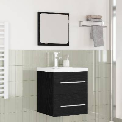 vidaXL Комплект мебели за баня 2 pcs Черния дъб Инженерно дърво (3393508)