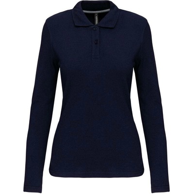 Kariban K244 Dámske piqué polo s dlhým rukávom modrá Navy