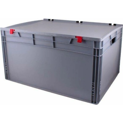 Tavobal 400340 Euro přepravka s víkem 800 x 600 x 420 mm, šedá