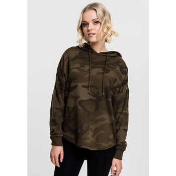 Urban Classics Дамски суичър в камуфлажен цвят Urban Classics Ladies Oversized Camo HoodyUB-TB1724-00775 - Камуфлаж, размер XS