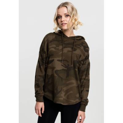 Urban Classics Дамски суичър в камуфлажен цвят Urban Classics Ladies Oversized Camo HoodyUB-TB1724-00775 - Камуфлаж, размер S