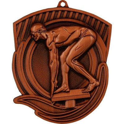 MD8062/B Medaila plávanie 80x60 mm hr.2mm bronz 8x6x0 2 cm Výška cm