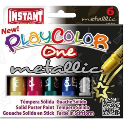 Playcolor Tuhé temperové barvy Metallic 6ks