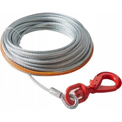 VEVOR Ocelové lano 9,5 mm x 15,2 m s nosností 67,6 kN a otočným hákem