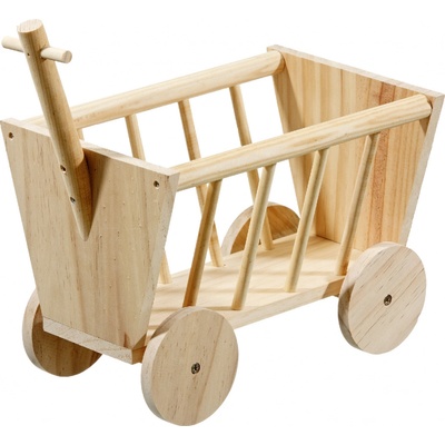 Flamingo doplněk pro hlodavce vozík NATURE WOOD MANGER HANDCART 29 cm