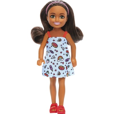 Barbie Кукла Barbie Chelsea - Със синя рокля и червени сандали (DWJ33)