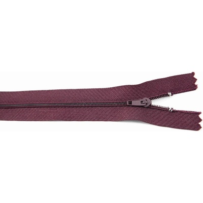 Nedeliteľný jemný plastový špirálový zips (veľkosť číslo 3) rôzne farby - dĺžka 12 cm - 60 cm 30 cm Vínová