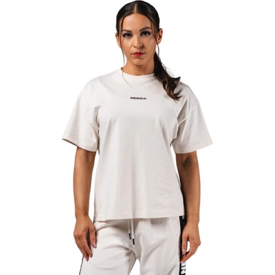 Nebbia Oversized tričko RESET 491 béžové