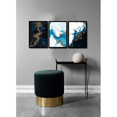 ASIR Obraz na MDF s rámem 3ks JAKO MRAMOR 36 x 51 cm