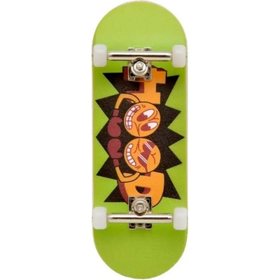 Hood Fingerboard Logo Green 32mm SILVER-WHITE