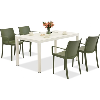 BICA Комплект градински мебели King/Victoria в бяло и зелено за 4 души Bica (BC440BL-4xBC351ZIE)