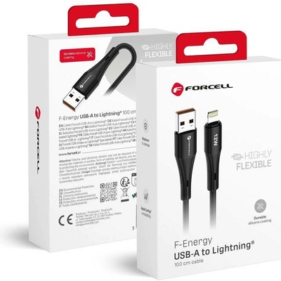 Forcell C343 USB A na Lightning 2,4A 12W silikonový 1m černý