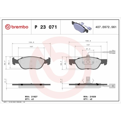 BREMBO Sada brzdových doštičiek P 23 071