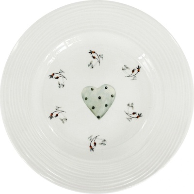 by inspire Porcelánový dezertní talíř Croft Advent Berries 20,5cm, zelená/červená