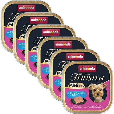 Animonda Vom Feinsten Adult Mini hydina losos a kôpor 6 x 100 g