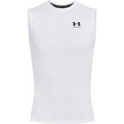 Under Armour UA HG Armour White/Black S Фитнес тениска (1361522-100-SM)