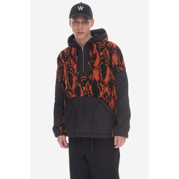 Wood Wood Суичър Wood Wood Palmer Swirl Print Fleece Hoodie 12245600-2075 RUST в оранжево с качулка с десен (12245600.2075)