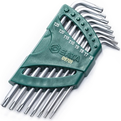 Sata Tools Zástrčné klíče Torx s vrtáním chromované Sada 8 ks SATAST09701
