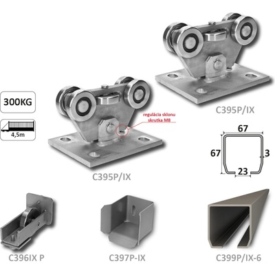PICCOLO samonos do 300 kg/4,5 m, profil 67 x 67 x 3 mm